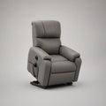 Gray PU Leather Manual Recliner with Footrest, 38 x 39 x 41 in